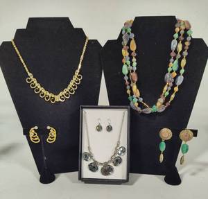 Three Costume Jewelry Necklance & Earring Sets