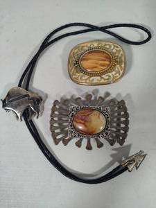 Vintage Belt Buckles & Bolero Tie