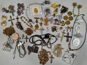 Huge Lot of Religious Jewelry & Books