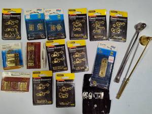Assortment of Hinges, Hooks, Brassware & Candle Snuffers
