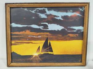 Fred Wolter Signed Sunset Framed Art