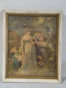 My Lady is a Widow and Childless Framed Art in Vintage Frame
