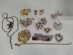 Blingy Lot of Costume Jewelry - Many Stamped