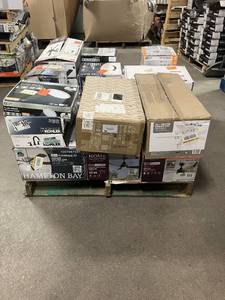 Massive Pallet of Brand Name Misc Faucets, Showers, Fixtures, Towel Bars, Bathroom Fans, Ceiling Fans, Lights, and More **Parts Only** (Great for eBay Sellers)
