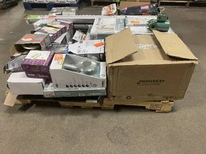 Massive Pallet of Brand Name Misc Faucets, Showers, Fixtures, Towel Bars, Bathroom Fans, Ceiling Fans, Lights, and More **Parts Only** (Great for eBay Sellers)