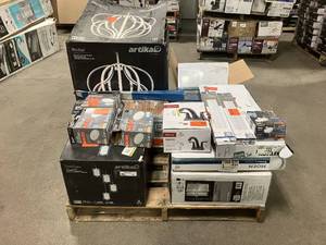 Massive Pallet of Brand Name Misc Faucets, Showers, Fixtures, Towel Bars, Bathroom Fans, Ceiling Fans, Lights, and More Parts Only (Great for eBay Sellers)