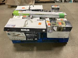 Massive Pallet of Brand Name Misc Faucets, Showers, Fixtures, Towel Bars, Bathroom Fans, Ceiling Fans, Lights, and More Parts Only (Great for eBay Sellers)