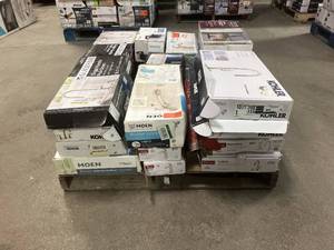 Massive Pallet of Brand Name Misc Faucets, Showers, Fixtures, Towel Bars, Bathroom Fans, Ceiling Fans, Lights, and More Parts Only (Great for eBay Sellers)