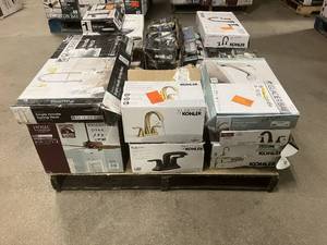Massive Pallet of Brand Name Misc Faucets, Showers, Fixtures, Towel Bars, Bathroom Fans, Ceiling Fans, Lights, and More Parts Only (Great for eBay Sellers)