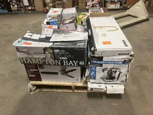 Massive Pallet of Brand Name Misc Faucets, Showers, Fixtures, Towel Bars, Bathroom Fans, Ceiling Fans, Lights, and More Parts Only (Great for eBay Sellers)
