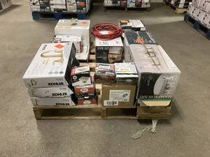 Massive Pallet of Brand Name Misc Faucets, Showers, Fixtures, Towel Bars, Bathroom Fans, Ceiling Fans, Lights, and More Parts Only (Great for eBay Sellers)