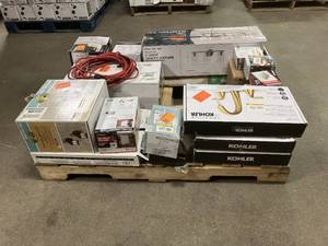 Massive Pallet of Brand Name Misc Faucets, Showers, Fixtures, Towel Bars, Bathroom Fans, Ceiling Fans, Lights, and More Parts Only (Great for eBay Sellers)