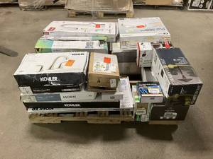 Massive Pallet of Brand Name Misc Faucets, Showers, Fixtures, Towel Bars, Bathroom Fans, Ceiling Fans, Lights, and More Parts Only (Great for eBay Sellers)
