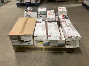 Massive Pallet of Brand Name Misc Faucets, Showers, Fixtures, Towel Bars, Bathroom Fans, Ceiling Fans, Lights, and More Parts Only (Great for eBay Sellers)