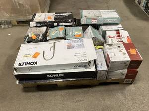 Massive Pallet of Brand Name Misc Faucets, Showers, Fixtures, Towel Bars, Bathroom Fans, Ceiling Fans, Lights, and More Parts Only (Great for eBay Sellers)