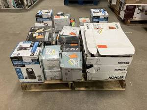 Massive Pallet of Brand Name Misc Faucets, Showers, Fixtures, Towel Bars, Bathroom Fans, Ceiling Fans, Lights, and More Parts Only (Great for eBay Sellers)
