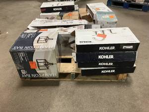 Massive Pallet of Brand Name Misc Faucets, Showers, Fixtures, Towel Bars, Bathroom Fans, Ceiling Fans, Lights, and More Parts Only (Great for eBay Sellers)
