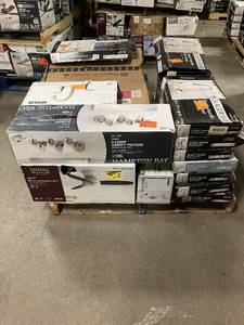Massive Pallet of Brand Name Misc Faucets, Showers, Fixtures, Towel Bars, Bathroom Fans, Ceiling Fans, Lights, and More Parts Only (Great for eBay Sellers)