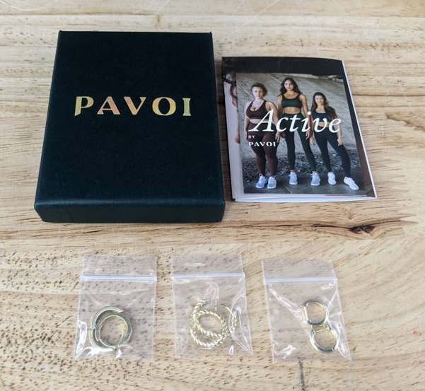 3 Pairs Pavoi 18k Yellow Gold Plated Sterling Silver Earrings - Brand New