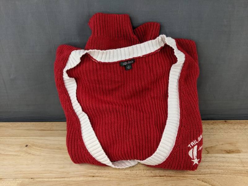 Wild Fable Womens Button Up V-Neck Cardigan Red White 4X Tailgate Club - Brand New