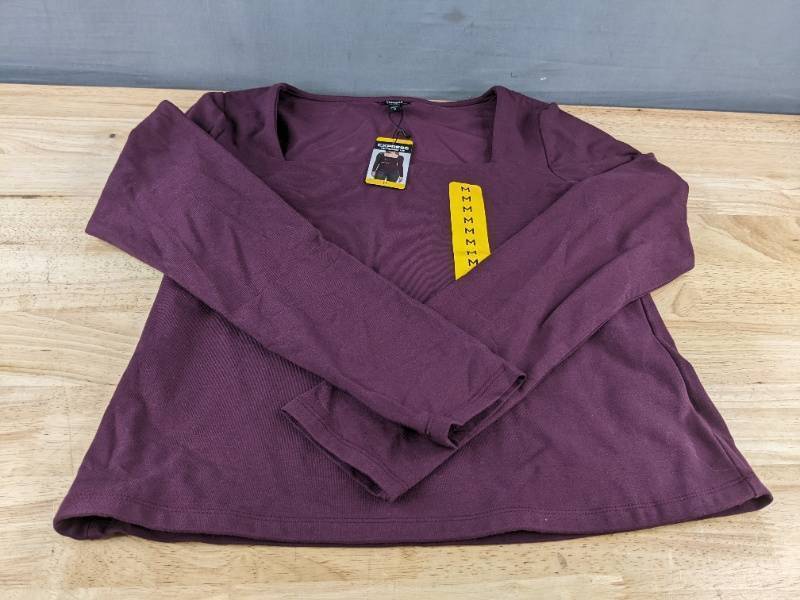 Express Square-Neck Burgundy Top Womens Medium, $54 Retail - Brand New