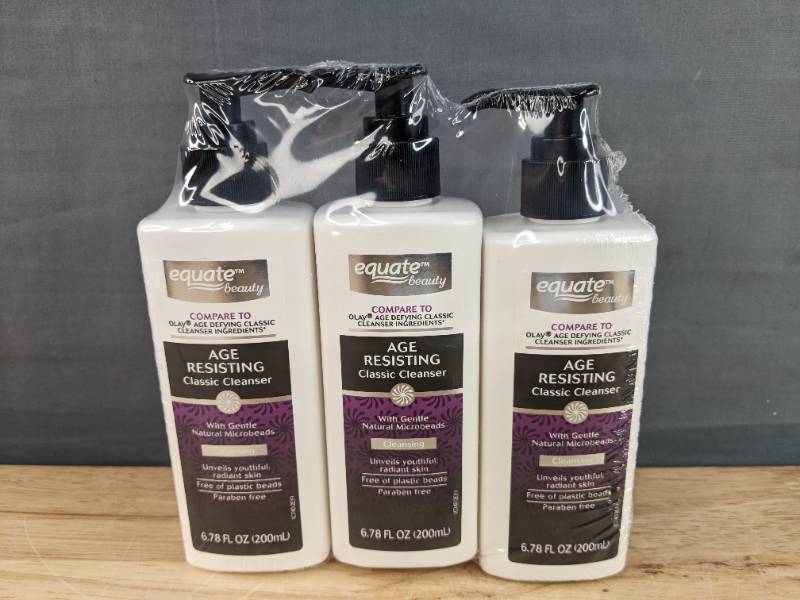 3 Brand New Bottles Equate Age Resisting Classic Cleanser for Healthy Younger Looking Skin, 6.78 fl oz Each