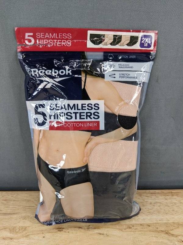 Reebok Seamless Hipster Underwear - Womens 2XL, 5 Pack - Brand New