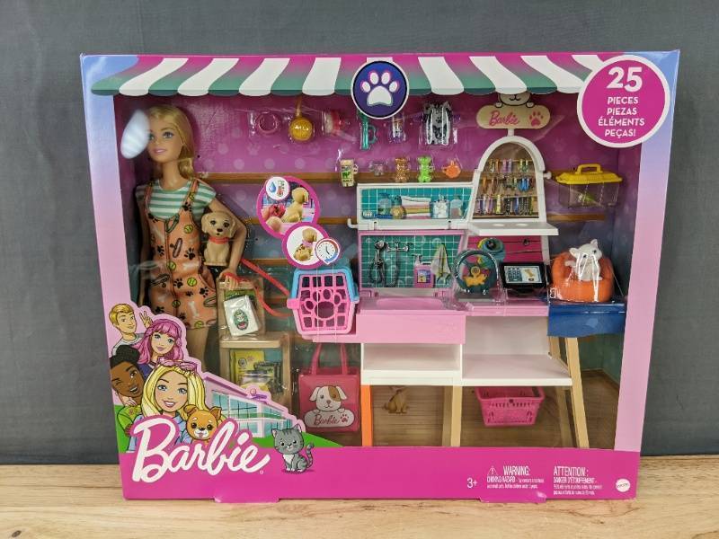 Barbie Pet Grooming 25-Piece Doll & Accessories Playset - Brand New