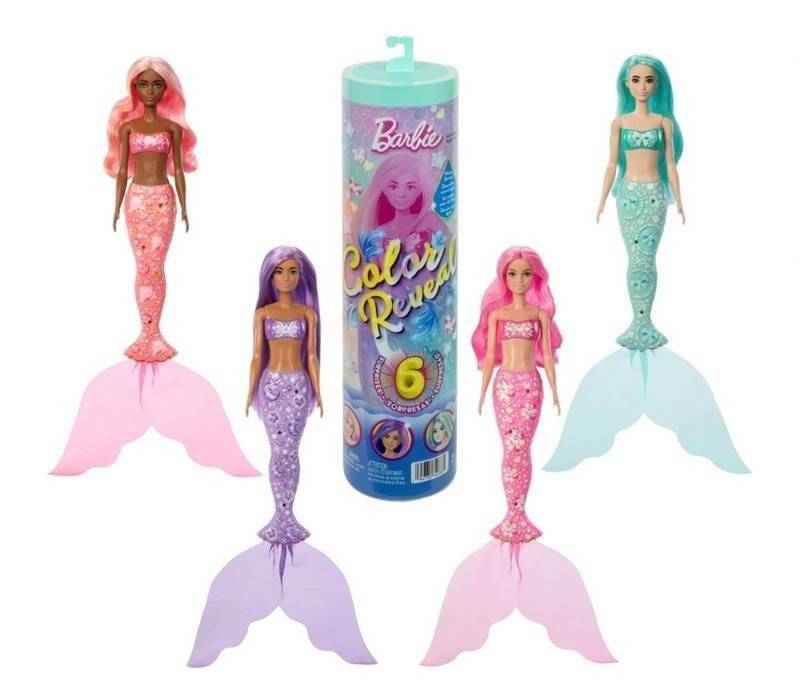 Barbie Color Reveal Mermaid Series Doll & Accessories with 6 Surprises, 3 Total, $45 Retail - Brand New