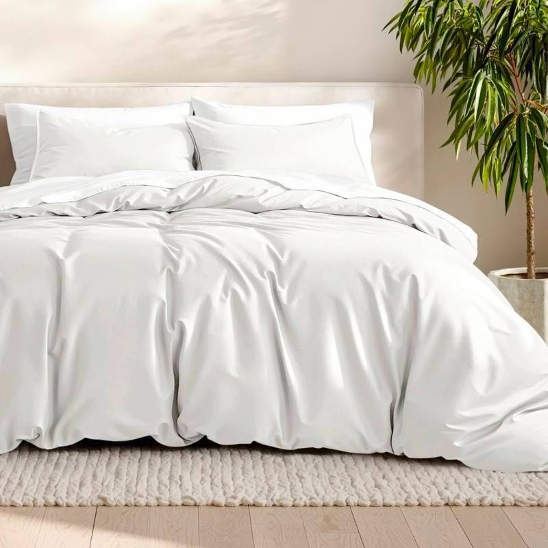 Bare Home KingCal King Cream Duvet Cover Set - Retail $71.99 - Brand New