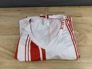 Red and White Womens Short Sleeve V-Neck Dress with Pockets Size 4XL - Brand New