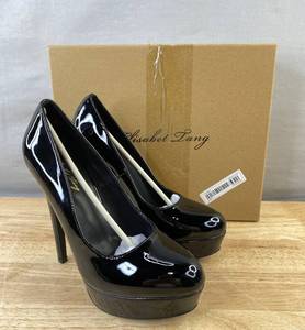 Elisabet Tang Womens Black Patent Leather Stilletto Heels Size 7 - Brand New