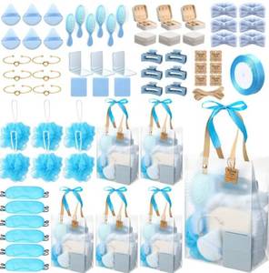 74 Piece Blue and Gold Bridal Shower Gift Set - Brand New