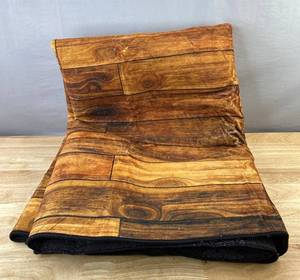 Brown Wood Plank Area Rug 78 x 55 - Brand New