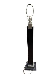 Tall Black Pedestal Lamp with metal ring top and cord S