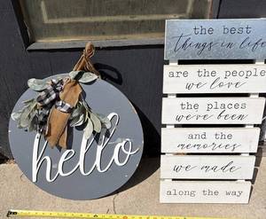 Wooden Sign Decor, 2 Total S