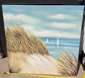 Beach Dunes with Sailboats 32 Landscape Oil Painting Canvas S