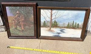 Original 16 x 22 Oil Landscape Painting and Framed Print S