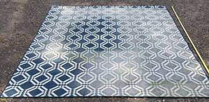 Geometric Diamond Lattice Area Rug Navy & Ivory S