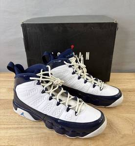 Nike Air Jordan 9 Retro White & University Blue Basketball Shoes - Youth Size 7 S