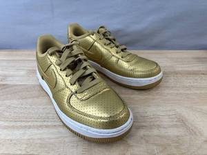 Nike Air Force 1 Gold Shoes, Youth Size 5.5 S