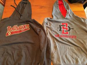 Trollhaugen Unisex Hooded Sweatshirt and Unisex San Diego State Hooded Sweatshirt - Size Large S