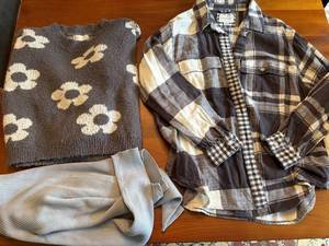 American Eagle Flannel Shirt, Altard State & John Galt Sweaters, Womens Size Small S