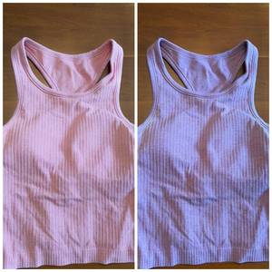Lululemon Womens Lavender & Pink Ribbed Tank Tops - Size Small S