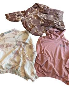 3 Womens Size Medium Sweatshirts - Pink and Tie-Dyes S