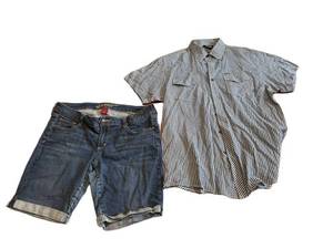 Zoo York Shirt Mens Medium & Arizona Jeans Shorts Womens size 13 S