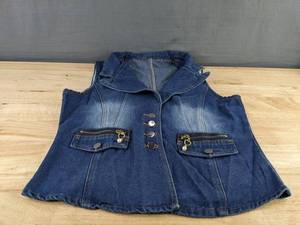 Womens Jean Vest Size Large Blue - Brand New