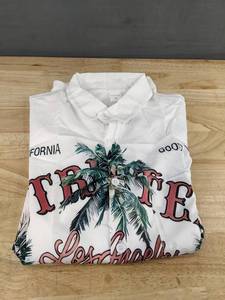 White California Short Sleeve Mens Graphic Button Down Shirt Size Medium - Brand New