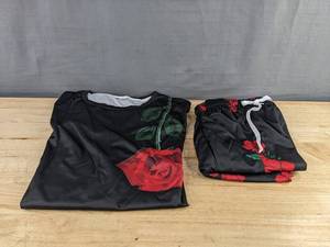 Womens Rose Print Short Set Size 5XL - Brand New