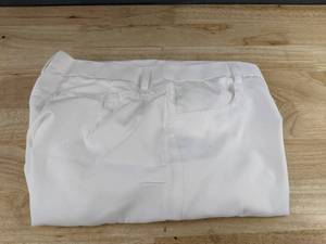 Womens White Bell Bottom Polyester Pants Size Large - Brand New